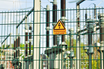 Fototapeta premium Electricity high voltage