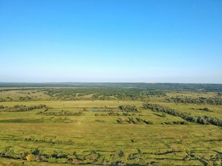 Rural summer landscape from the drone