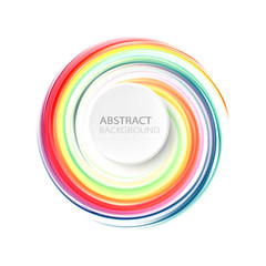 Obraz premium The movement of the colored wave lines in the form of a vortex on an abstract background. Design element