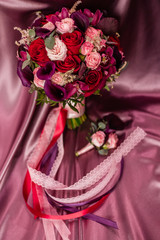 the bride's bouquet and boutonniere