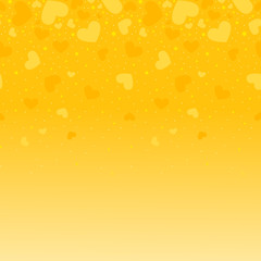Gold happy Valentine's day background with confetti hearts. Mother's day,  wedding, birthday background