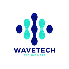 Vector Logo Technology Abstract. Molecule Electornics Concept.