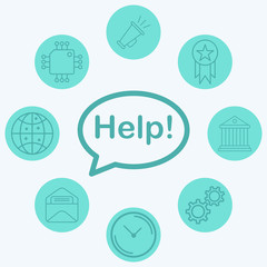 Fototapeta premium Help vector icon sign symbol