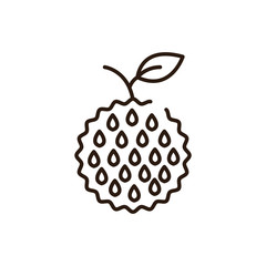 Isolated custard apple icon line vector design