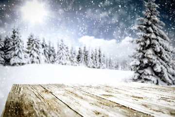 winter background of free space and snowflakes decoration 