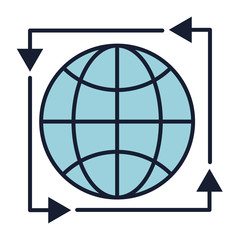 Isolated global sphere fill vector design