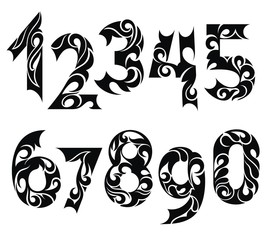 Numbers. Symbol set. Vector illustration