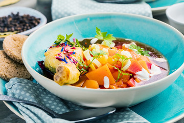 Homemade delicious warming chicken soup