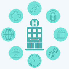 Hotel vector icon sign symbol