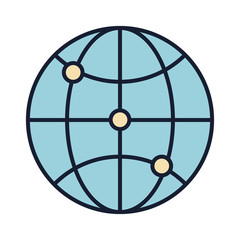 Isolated global sphere fill vector design