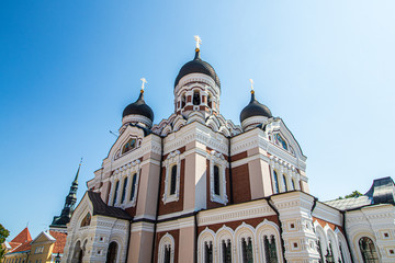 The Alexander Nevsky cathedral in Tallinn, the capital of Estonia.