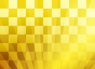 背景：市松模様 シンプル 金 ゴールド グラデーション 集中線 放射
