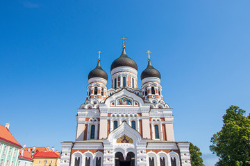 Fototapeta na wymiar The Alexander Nevsky cathedral in Tallinn, the capital of Estonia.