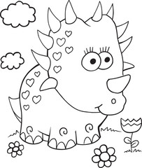 Cute Dinosaur Illustration Vector Art