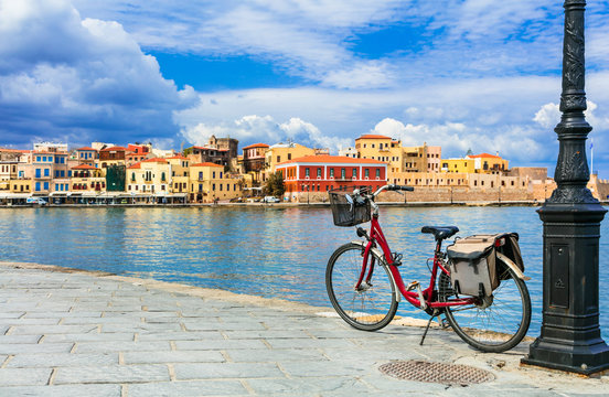  old venetian town Chania in Crete island. Greece