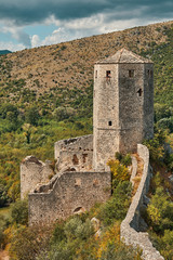 old tower in a medieval town Počitelj Bosnia and Hercegovina