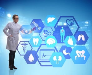 Woman doctor in telemedicine futuristic concept