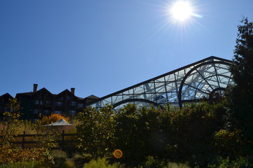 biosphere at sunset