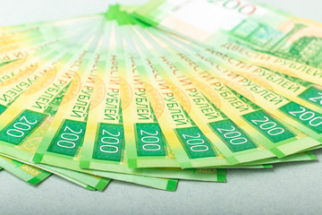 Two hundred banknotes. Russian rubles