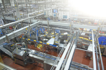 Milk production and factory, a large production of the United States. Cheeses, Milk, ice cream, Sour cream. Quality control, conveyor