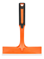 Window plastic cleaner with silicone blade isolated on white background