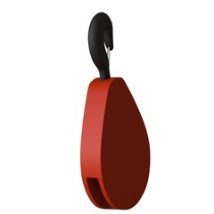 Red hook of a tower crane on a white background, isolate. 3D rendering of excellent quality in high resolution. It can be enlarged and used as a background or texture.