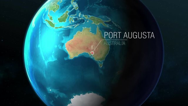 Australia - Port Augusta - Zooming from space to earth