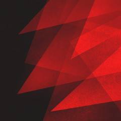 Abstract red and black background with texture and triangle shapes layered in modern art style geometric pattern