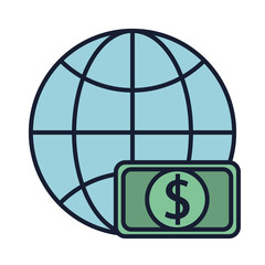 Isolated global sphere fill vector design