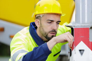 technician working on a tool