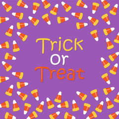 Trick or treat. Vector holiday greeting card for Halloween
