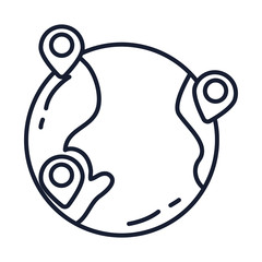 Isolated world sphere line vector design