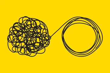 Fotobehang Unraveling tangled tangle. © StockVector