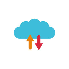 Isolated cloud computing flat vector design