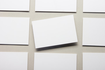 Business cards blank. Mockup on color background. Flat Lay. copy space for text.