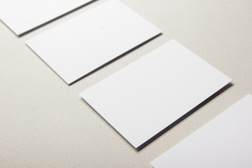 Business cards blank. Mockup on color background. Flat Lay. copy space for text.