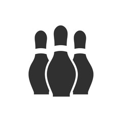Isolated bowling pins flat vector design