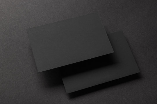 Business cards blank. Mockup on color background. Flat Lay. copy space for text.
