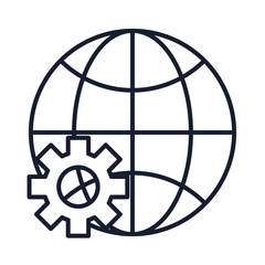 Isolated global sphere line vector design