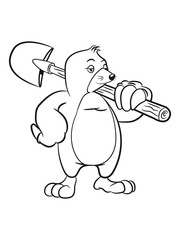 Maulwurf erde Maulwurfhügel schaufel süss niedlich tier graben erdhaufen cartoon einfarbig