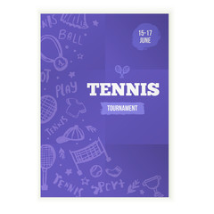Tennis Poster in grunge style, modern flyer, Tournament template, game layout