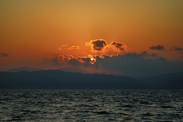夕暮れ　海　素材