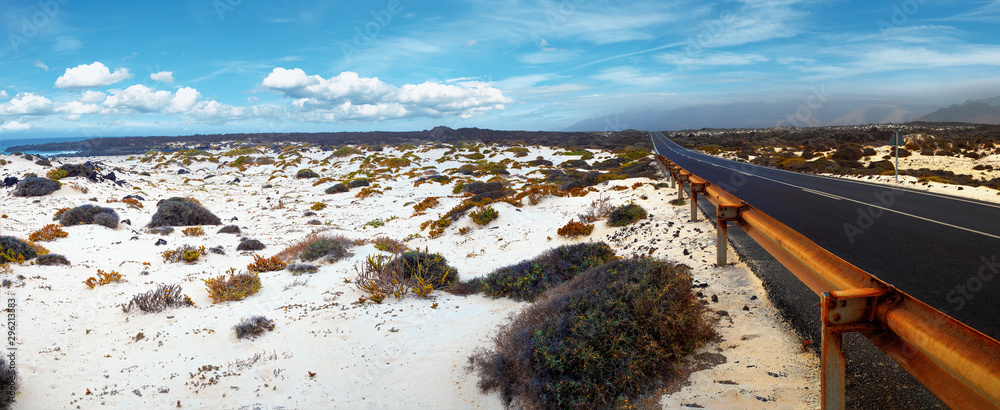 Canvas Prints image related to unexplored road journeys and adventures to the beaches of spain.road through the sc