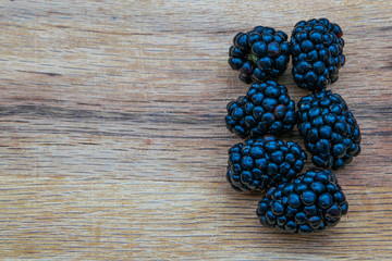 blackberry on wooden background