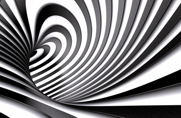 Abstract spiral background in black and white pattern.Abstract tunnel or infinite hole in concept of vertigo