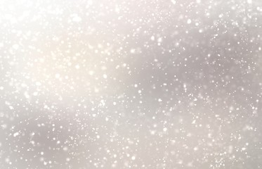 Winter abstract simple background. Light snow blurry pattern. Delicate silver flare. Season template. Defocused white grey transition.