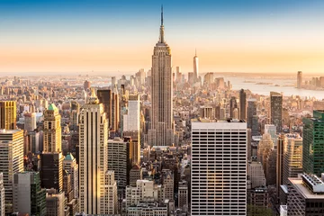 Foto op Plexiglas Skyline van New York op een zonnige middag © mandritoiu