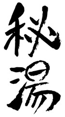 手描き筆文字　秘湯