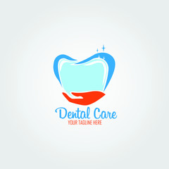 Dental Clinic Logo, Tooth abstract design vector template Linear style. Logotype concept icon, Dentist stomatology medical doctor .