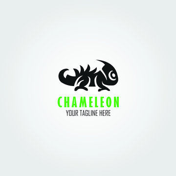 Chameleon Logo design. Creative abstract illustration vector concept.
